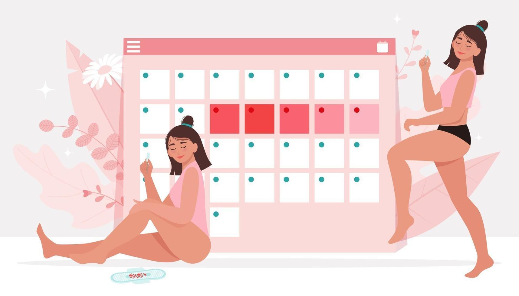 Menstruation theme. Feminine hygiene. vector