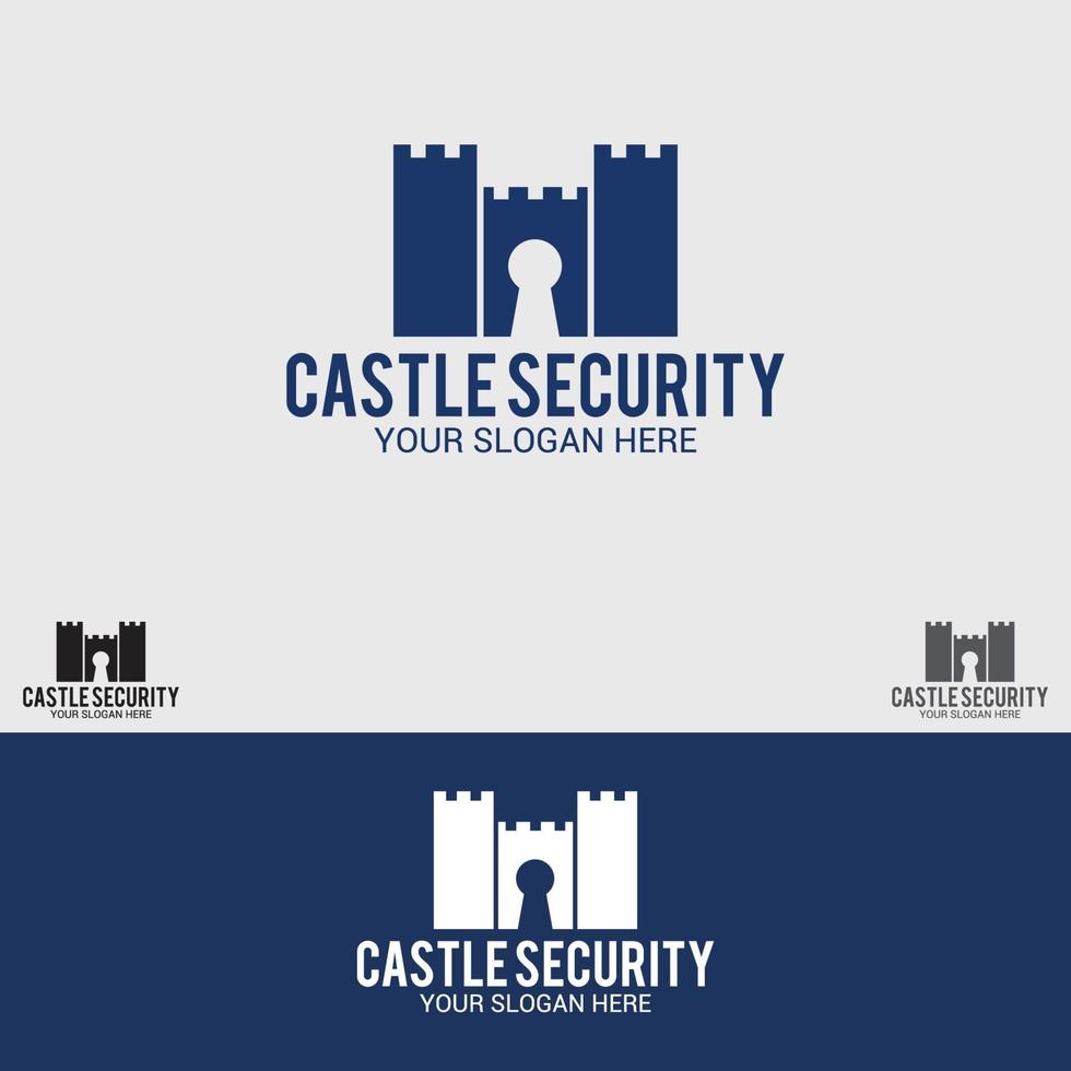 Conjunto de plantillas de diseño de vector de logotipo de seguridad de castillo