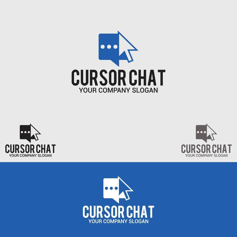 cursor chat logo  vector design template set