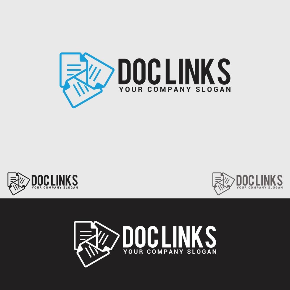 DOCUMENT LINKS LOGO DESIGN TEMPLATE set vector