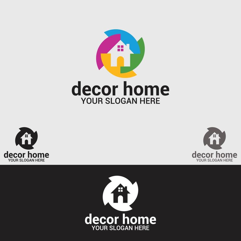 decoración del hogar diseño de logotipo conjunto de plantillas vectoriales vector