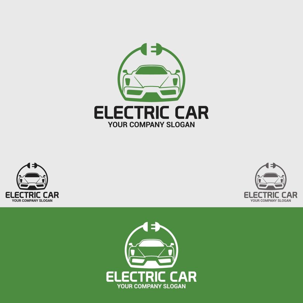 Conjunto de plantillas vectoriales de diseño de logotipo de coche eléctrico vector