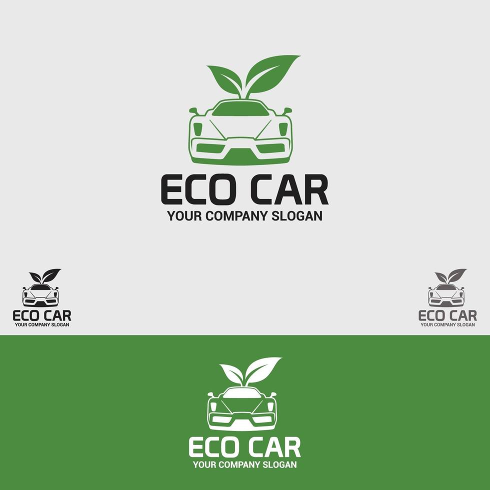 Eco Car Logo Design Vector Template set