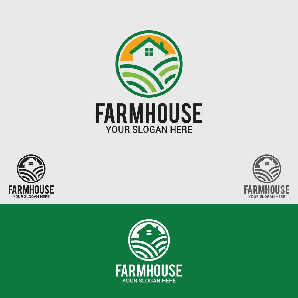 FARM HOUSE LOGO DESIGN VECTOR TEMPLATE set