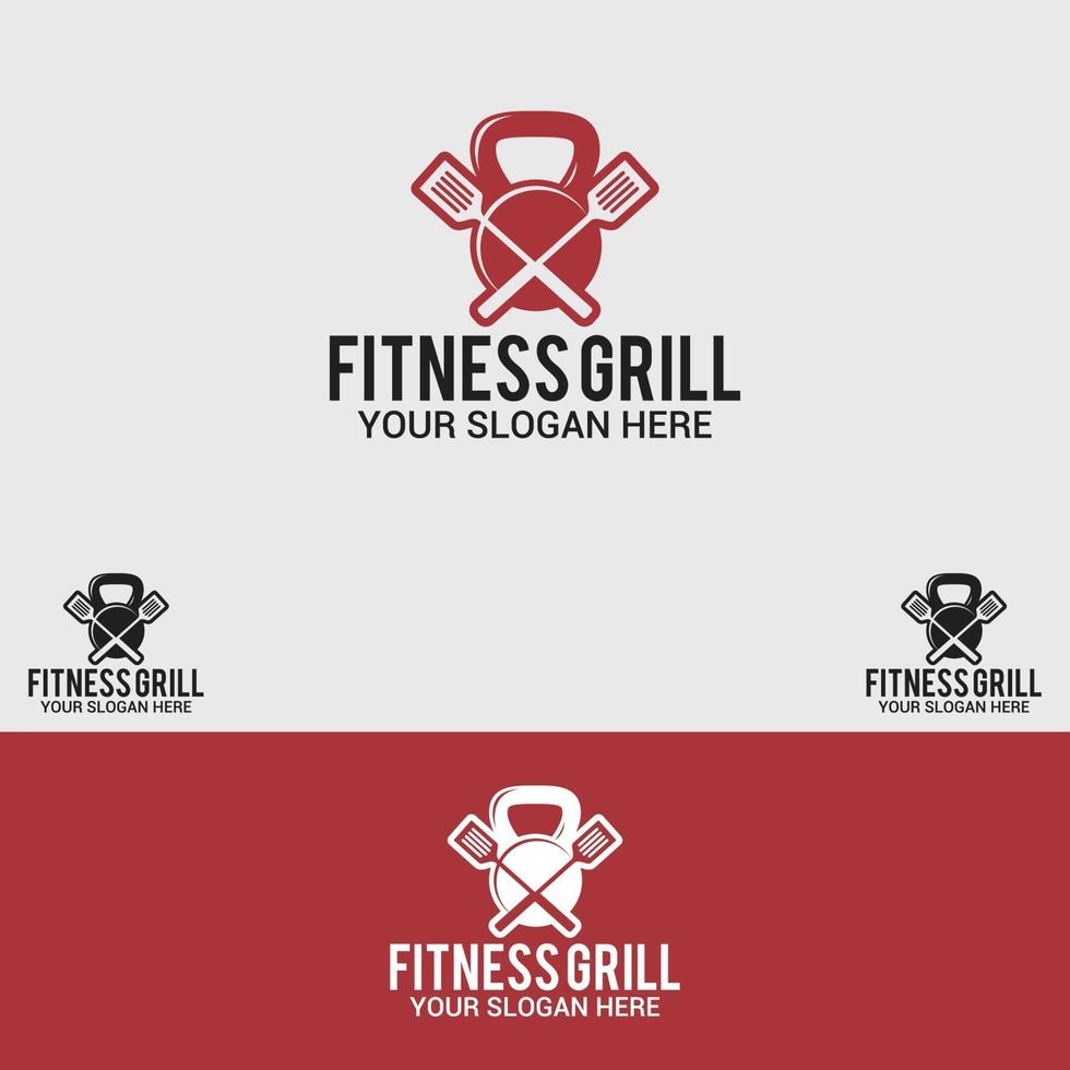 Fitness Grill  LOGO VECTOR DESIGN TEMPLATE set