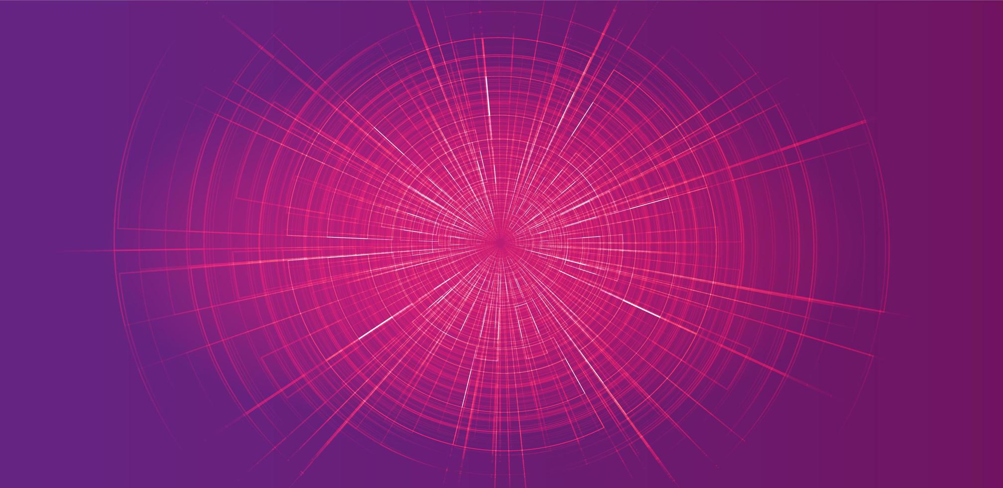 Movimiento de velocidad hiperespacial futurista rosa sobre fondo de tecnología futura vector