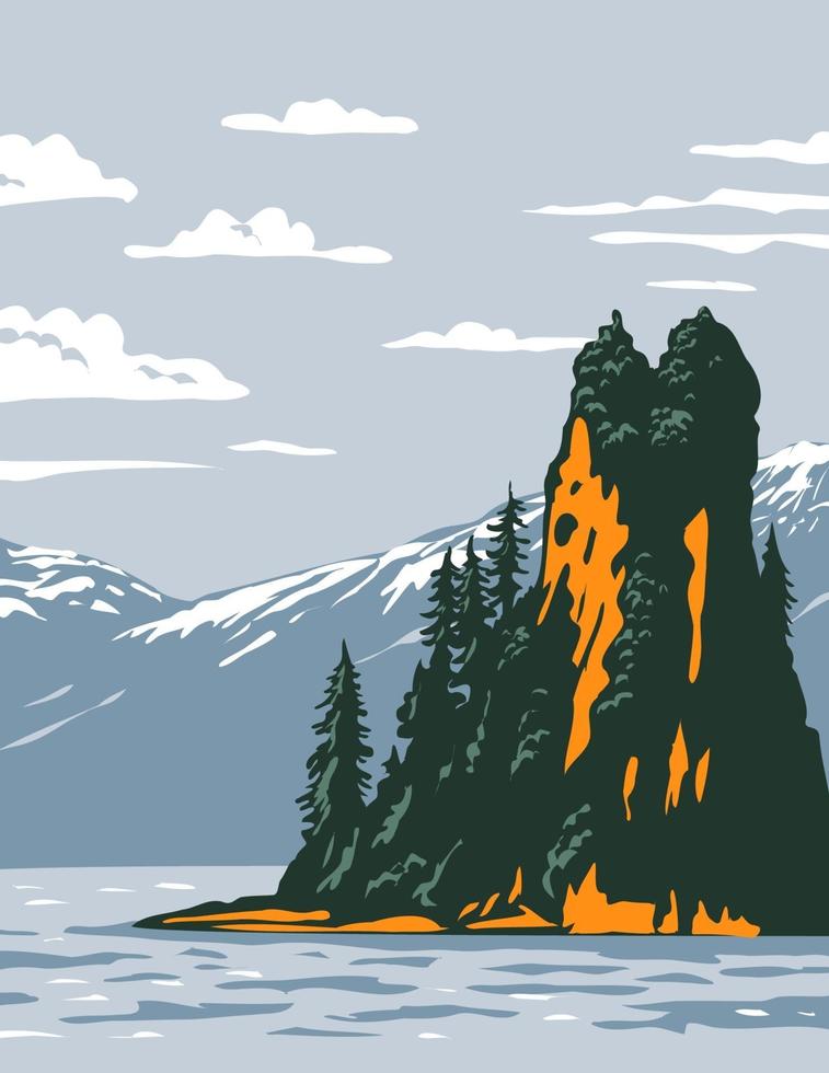 New Eddystone Rock Located in Misty Fjords National Monument vector
