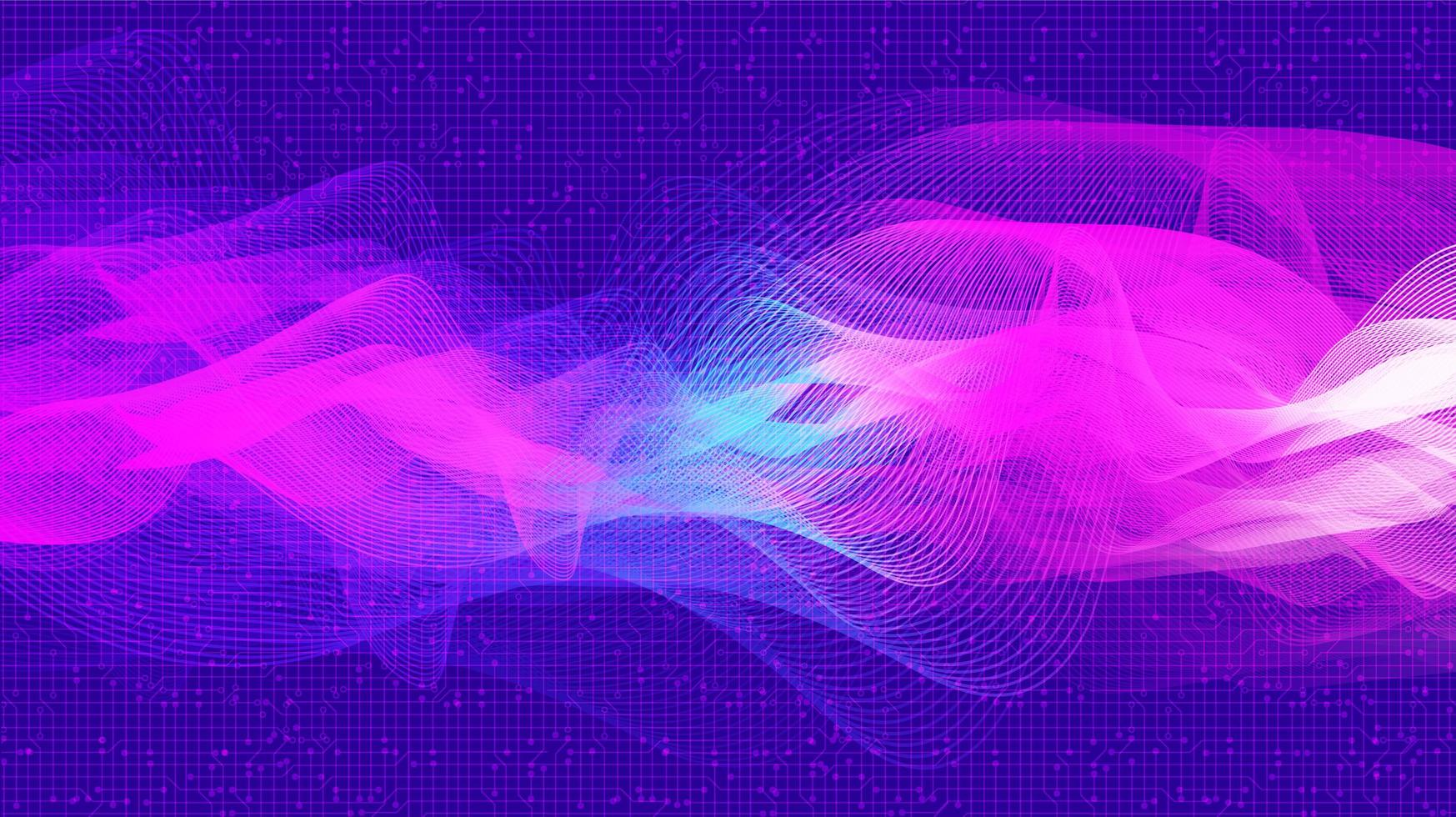 Violet Digital Sound Wave and earthquake wave concept design for music studio and science vector