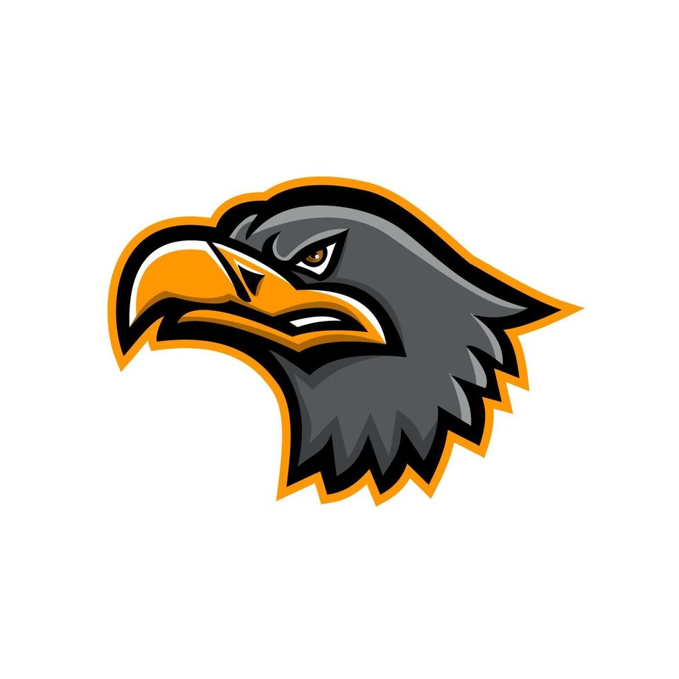 european eagle head side mascot vector