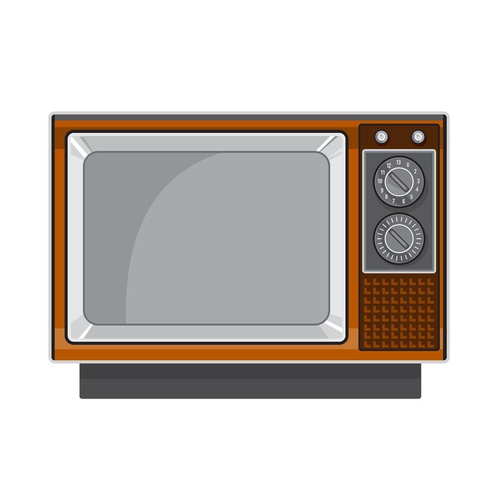 Vintage Television Set 1970s Retro Style vector