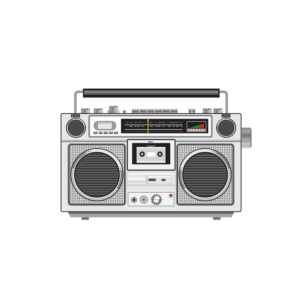 Reproductor de cassette de radio portátil vintage retro vector