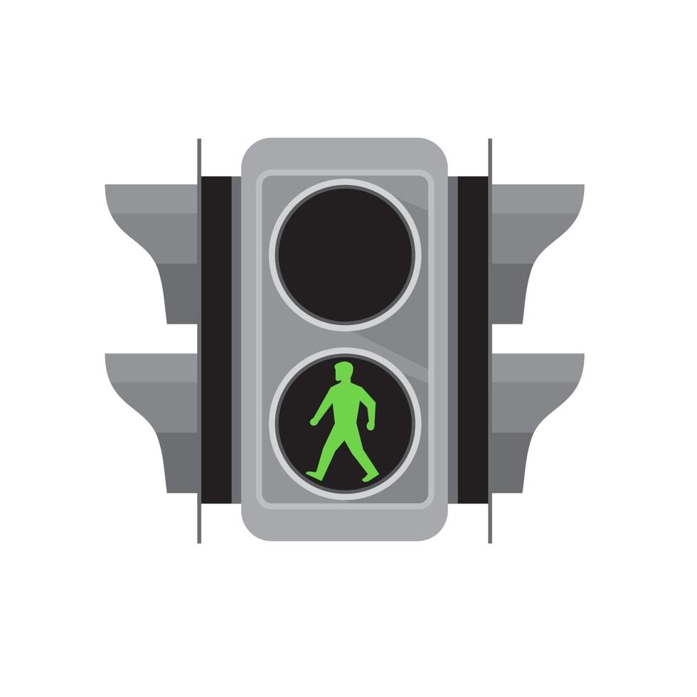 traffic light man with walking signal sign vector