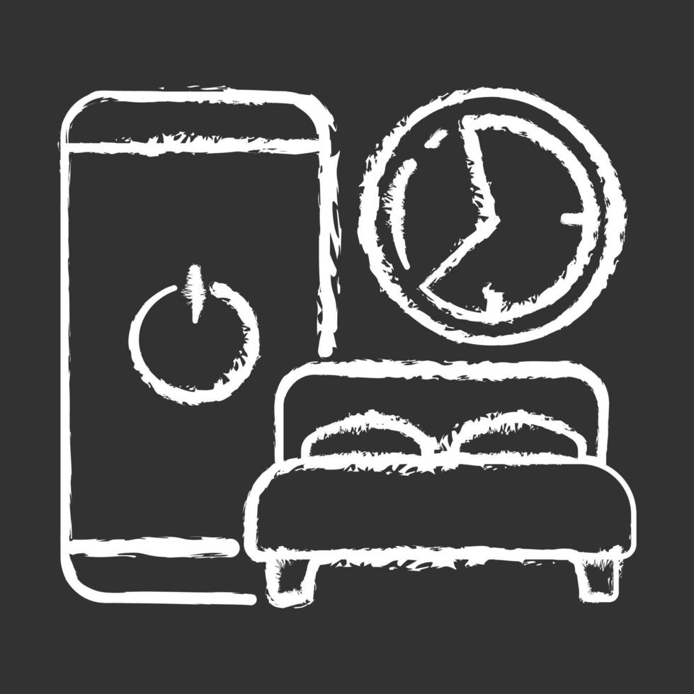 Sleep hygiene chalk white icon on black background vector