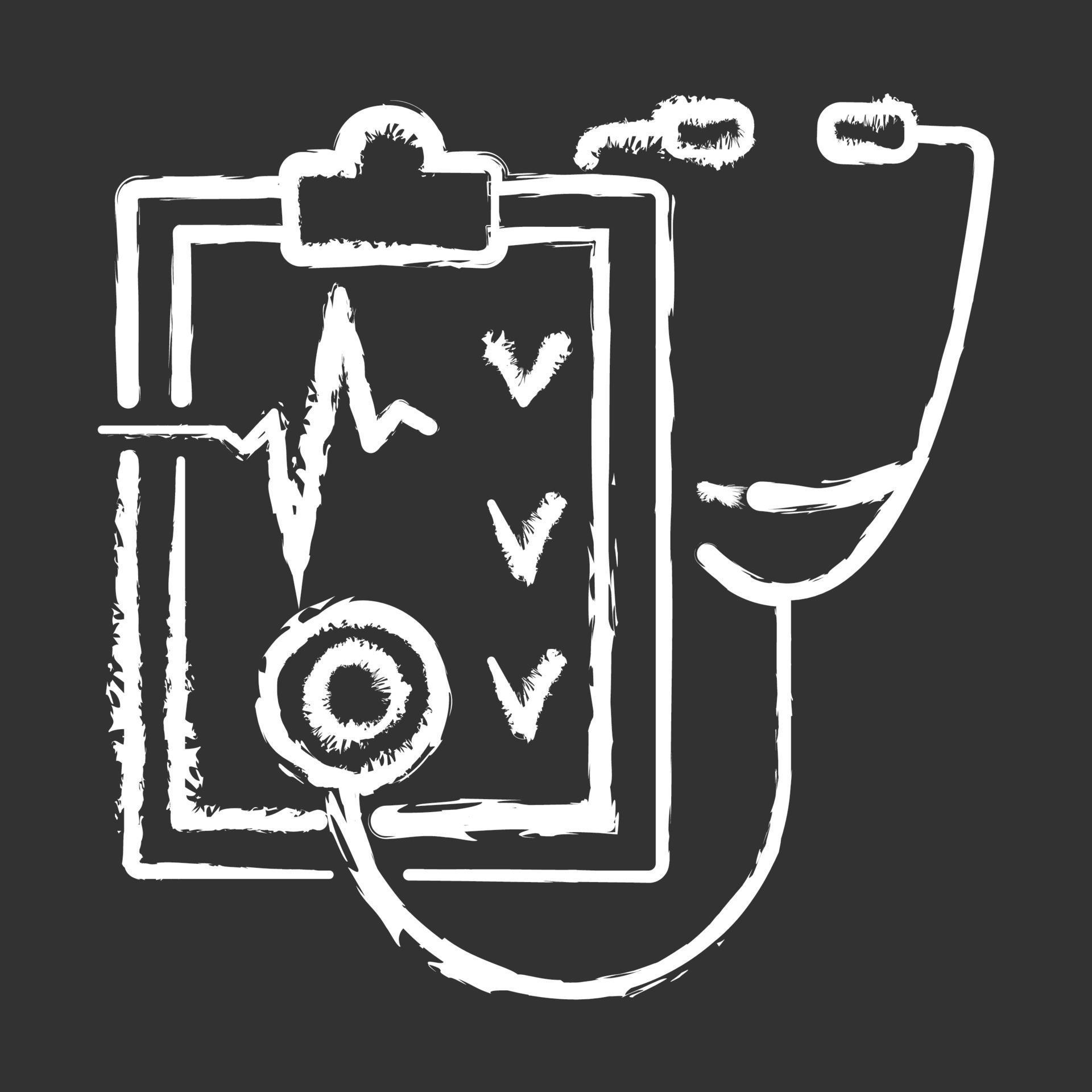 Regular health checkups chalk white icon on black background 2255464