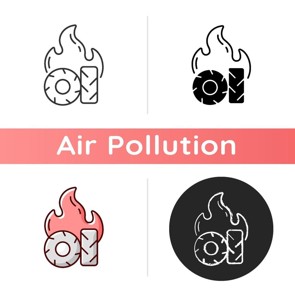 Burning tires icon vector