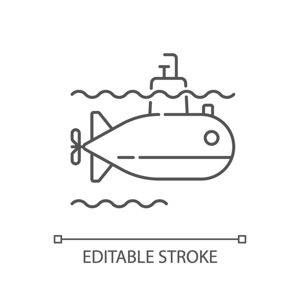 Submarine linear icon vector