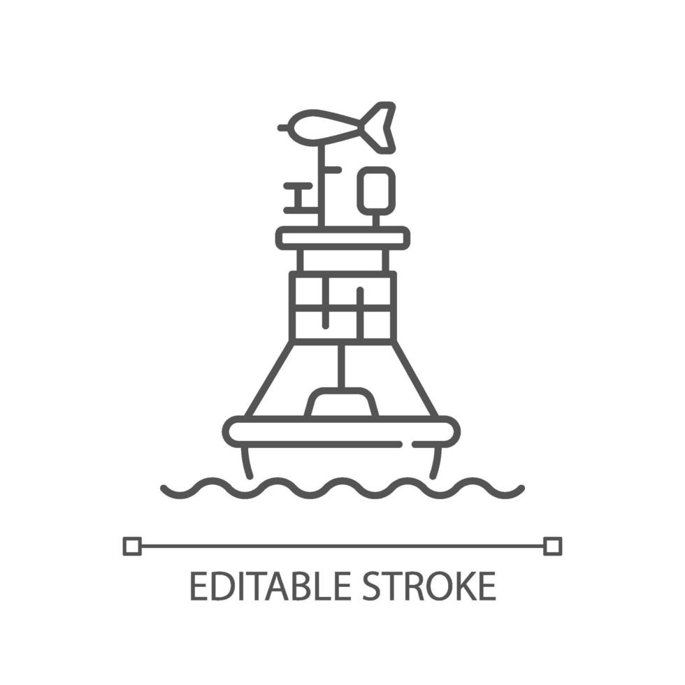 icono lineal de boya meteorológica vector
