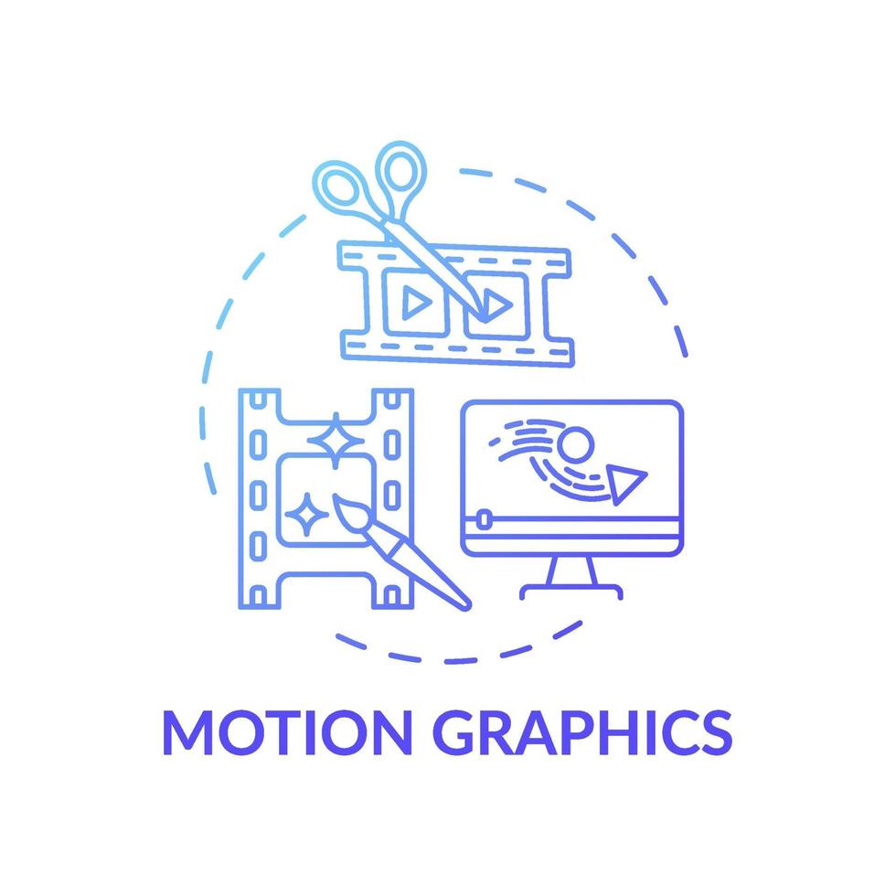 Motion graphics concept icon vector
