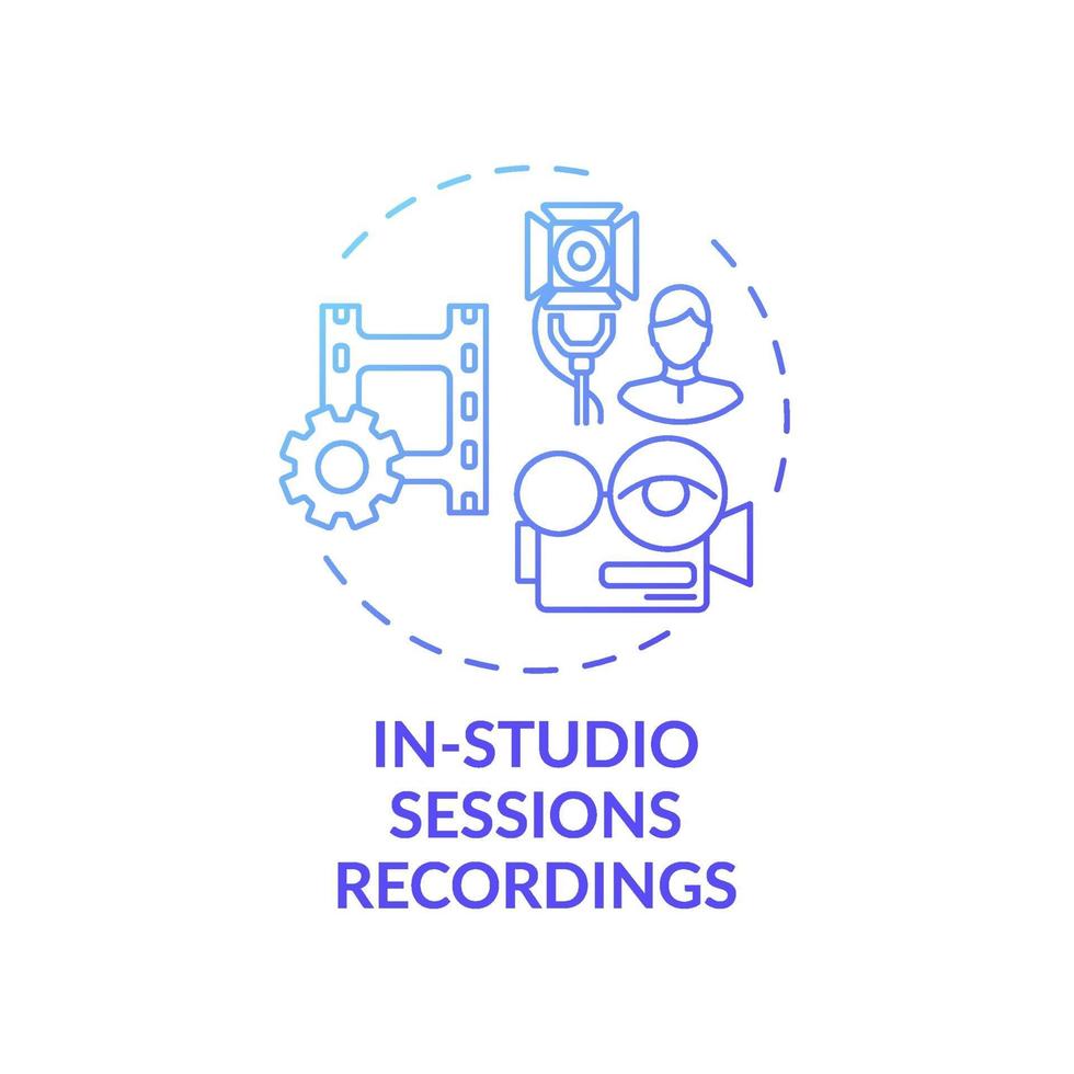 In-studio sessions recordings concept icon vector