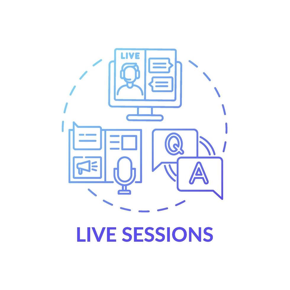 Live sessions concept icon vector