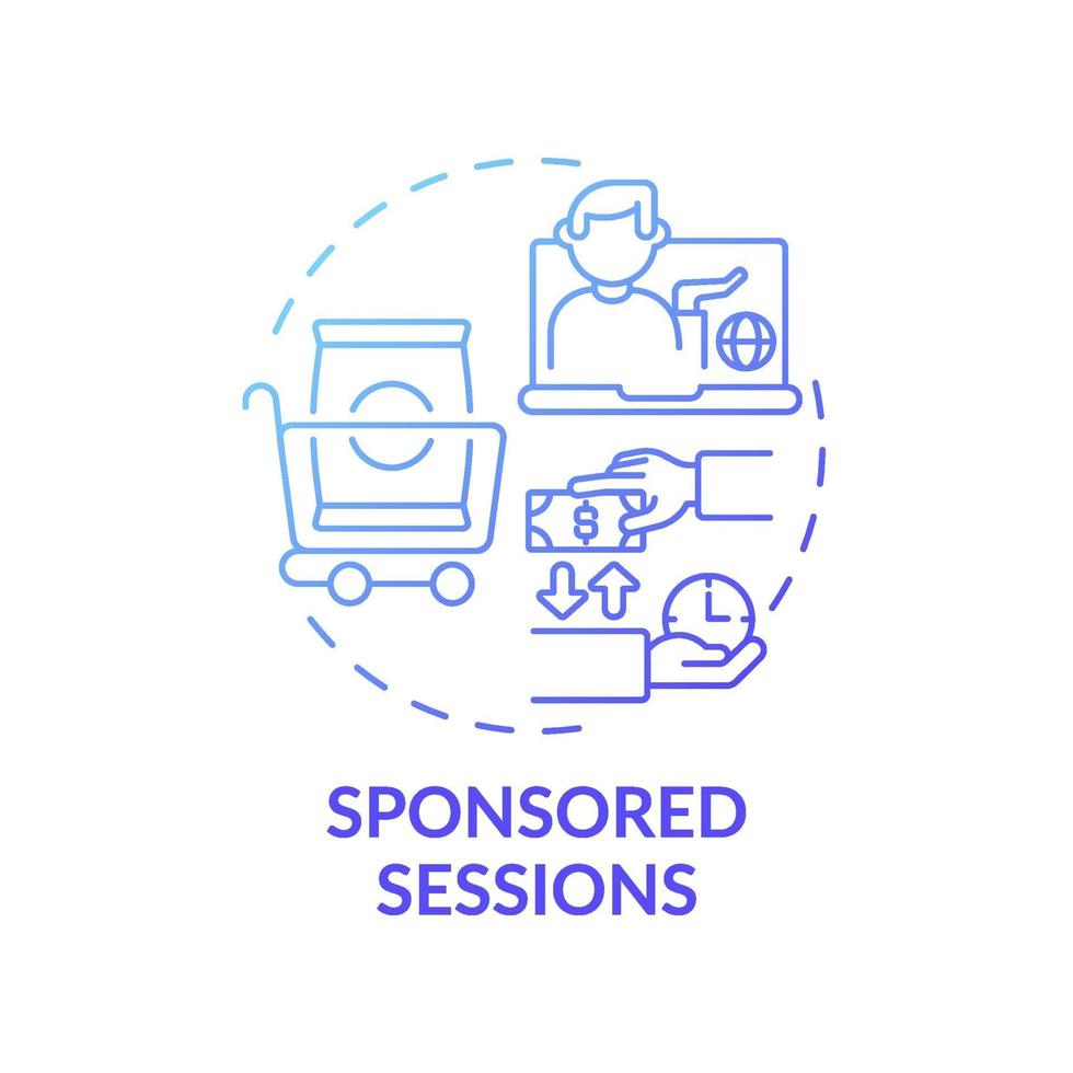 Sponsored sessions concept icon vector