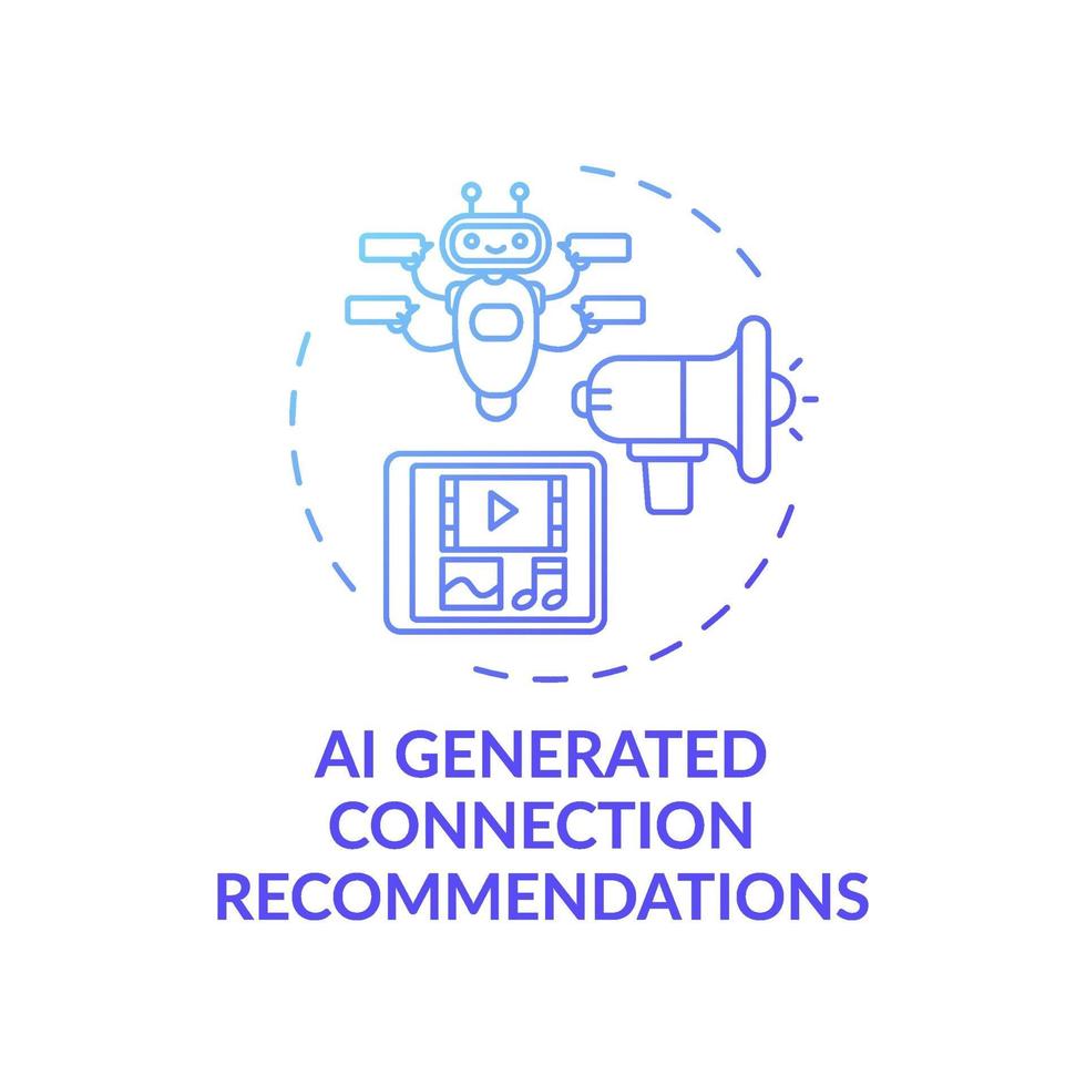 AI generated connection recommendations concept icon vector