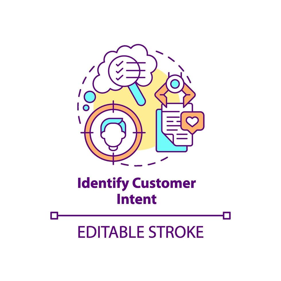 Identify customer intent concept icon vector