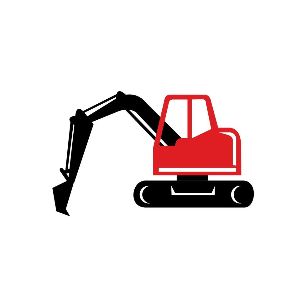 Icon retro style illustration of a mechanical digger or excavator vector