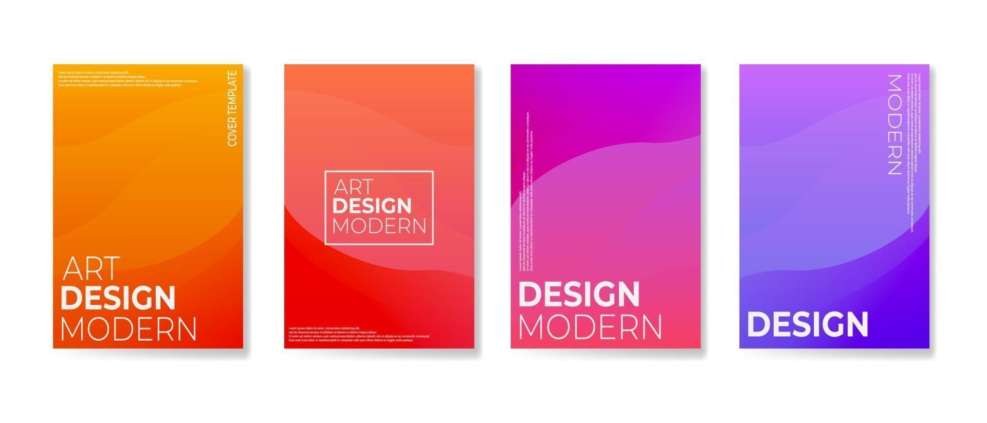 Poster set with gradient shapes composition background for corporate brochure and banner vector
