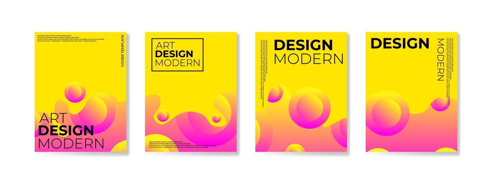 Poster set with gradient shapes composition background for corporate brochure and banner vector