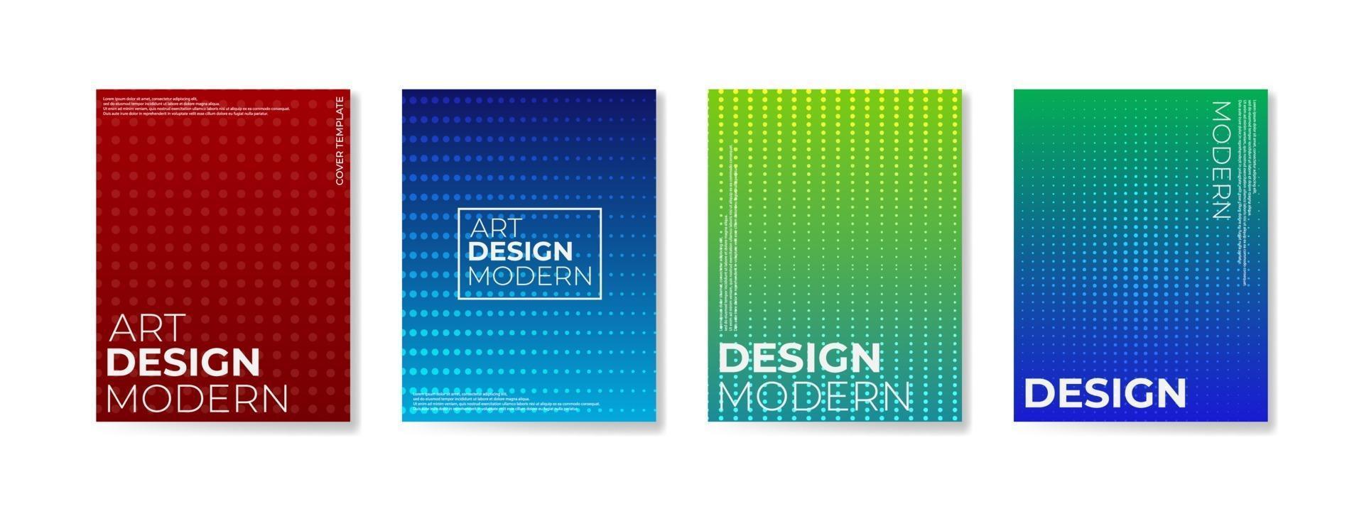 Poster set with gradient shapes composition background for corporate brochure and banner vector