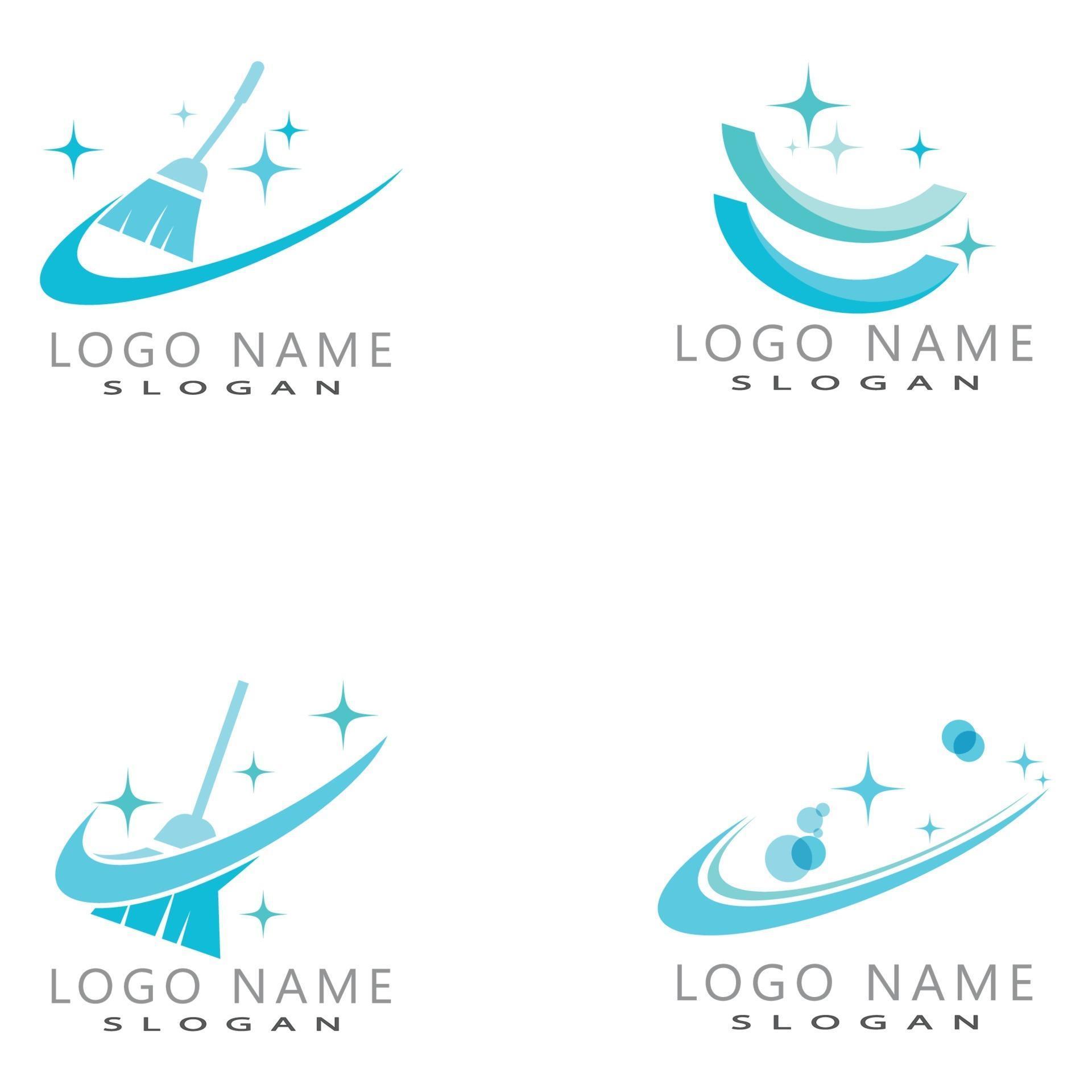 Cleaning Clean Service Logo Icon Vector Template Set 2255942 Vector Art At Vecteezy
