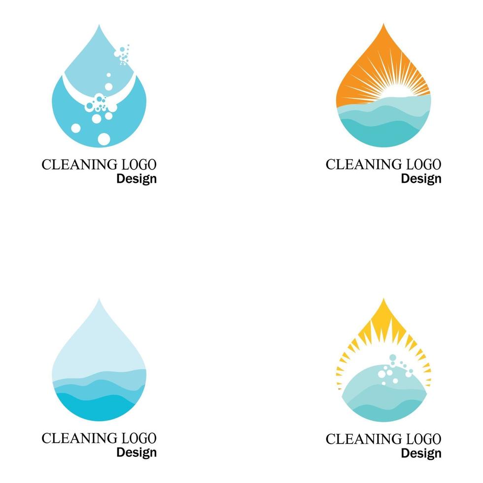 cleaning clean service logo icon vector template set