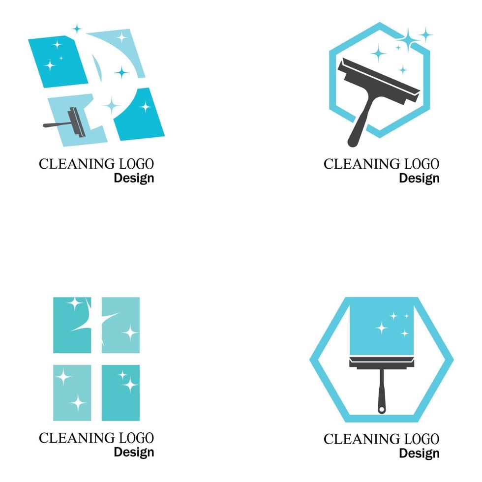 cleaning clean service logo icon vector template set