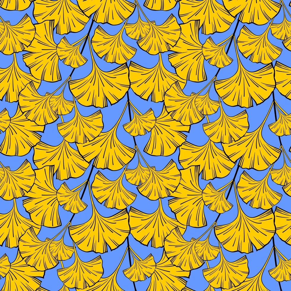 fondo transparente con hojas de ginkgo biloba vector