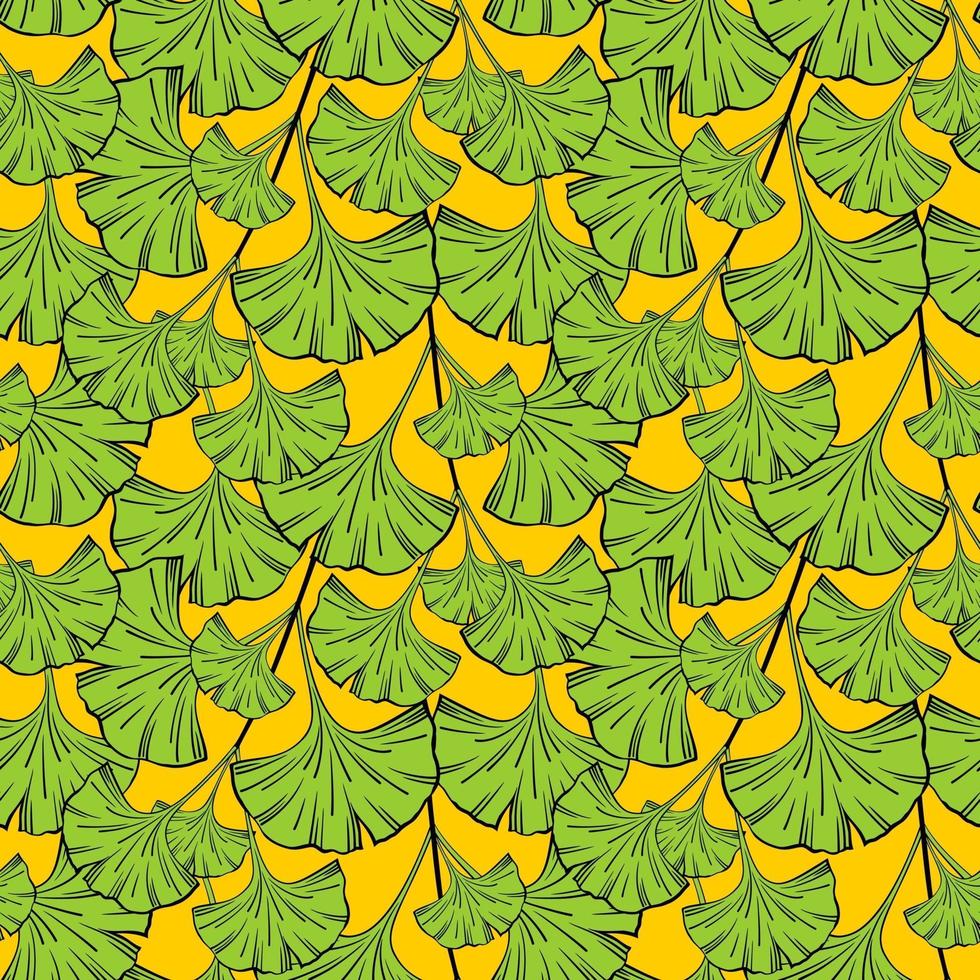 fondo transparente con hojas de ginkgo biloba vector