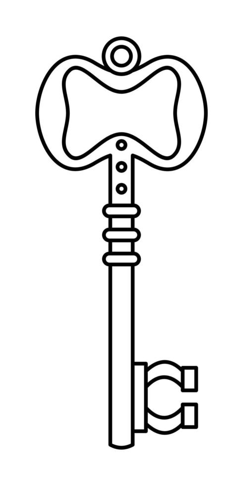 Isolated drawing of an old key on a white background vector