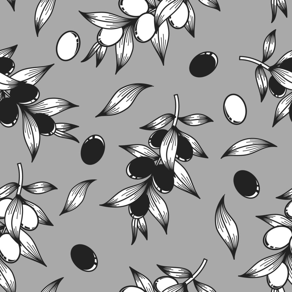 Grey background with olive branches vector