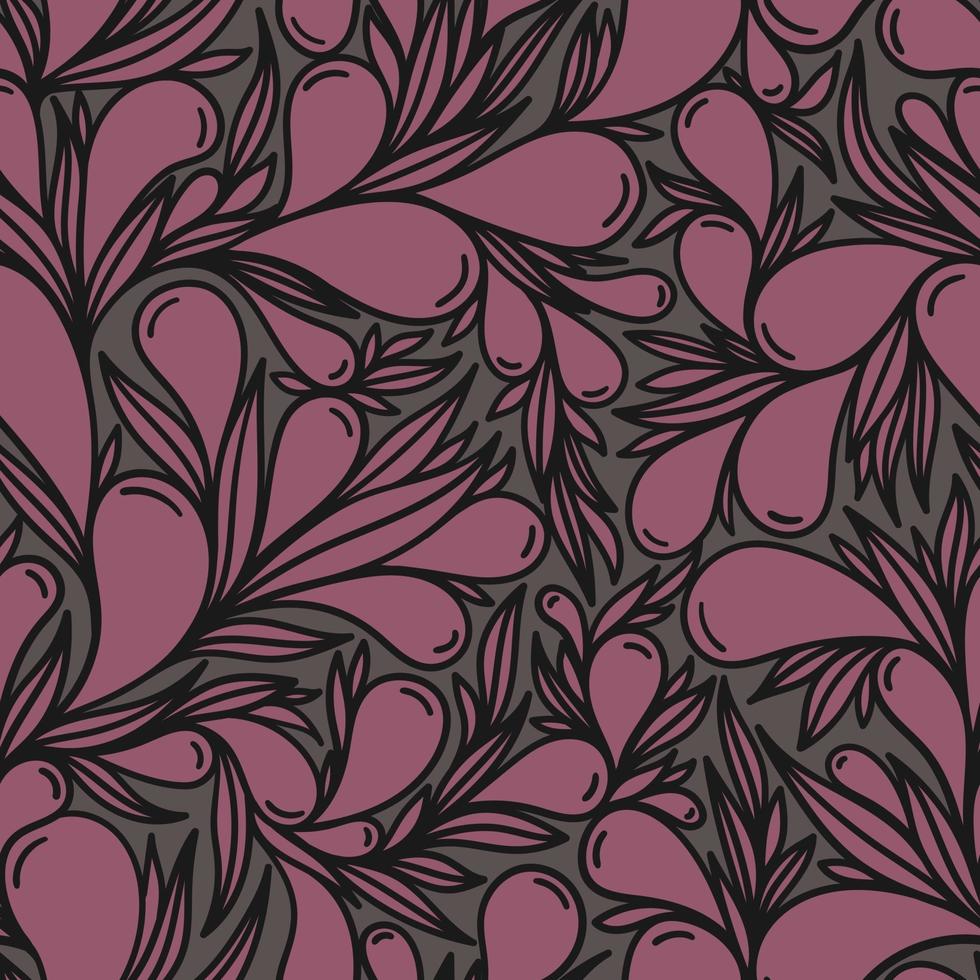 Fondo gris transparente con patrón de paisley morado vector