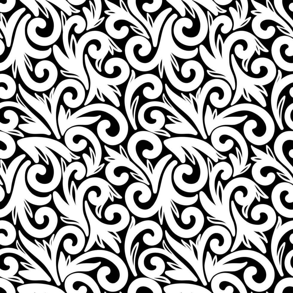 Black seamless background with white elements vector