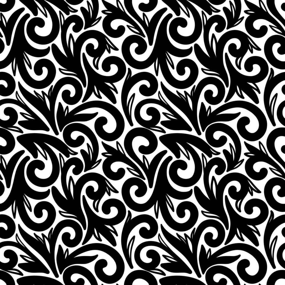 White seamless background with black elements vector