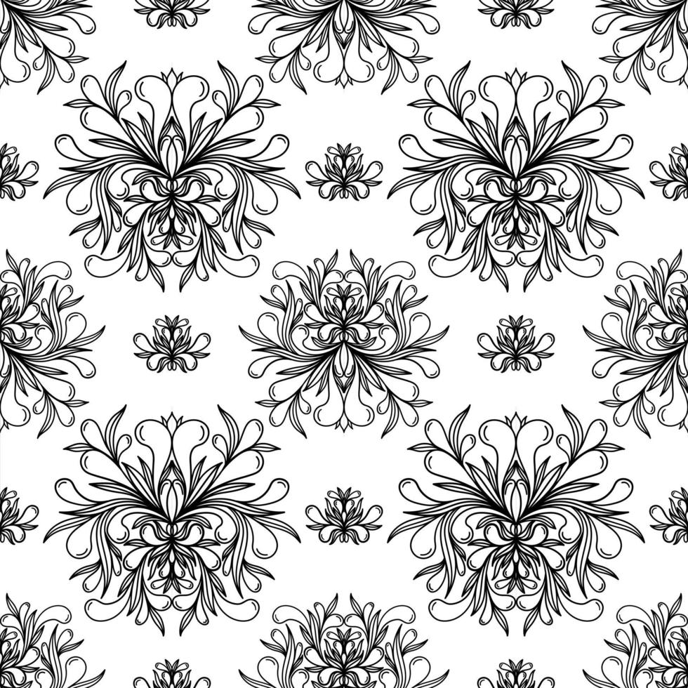 White seamless background with black elements vector