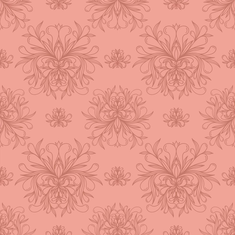 Pink seamless background with red elements vector
