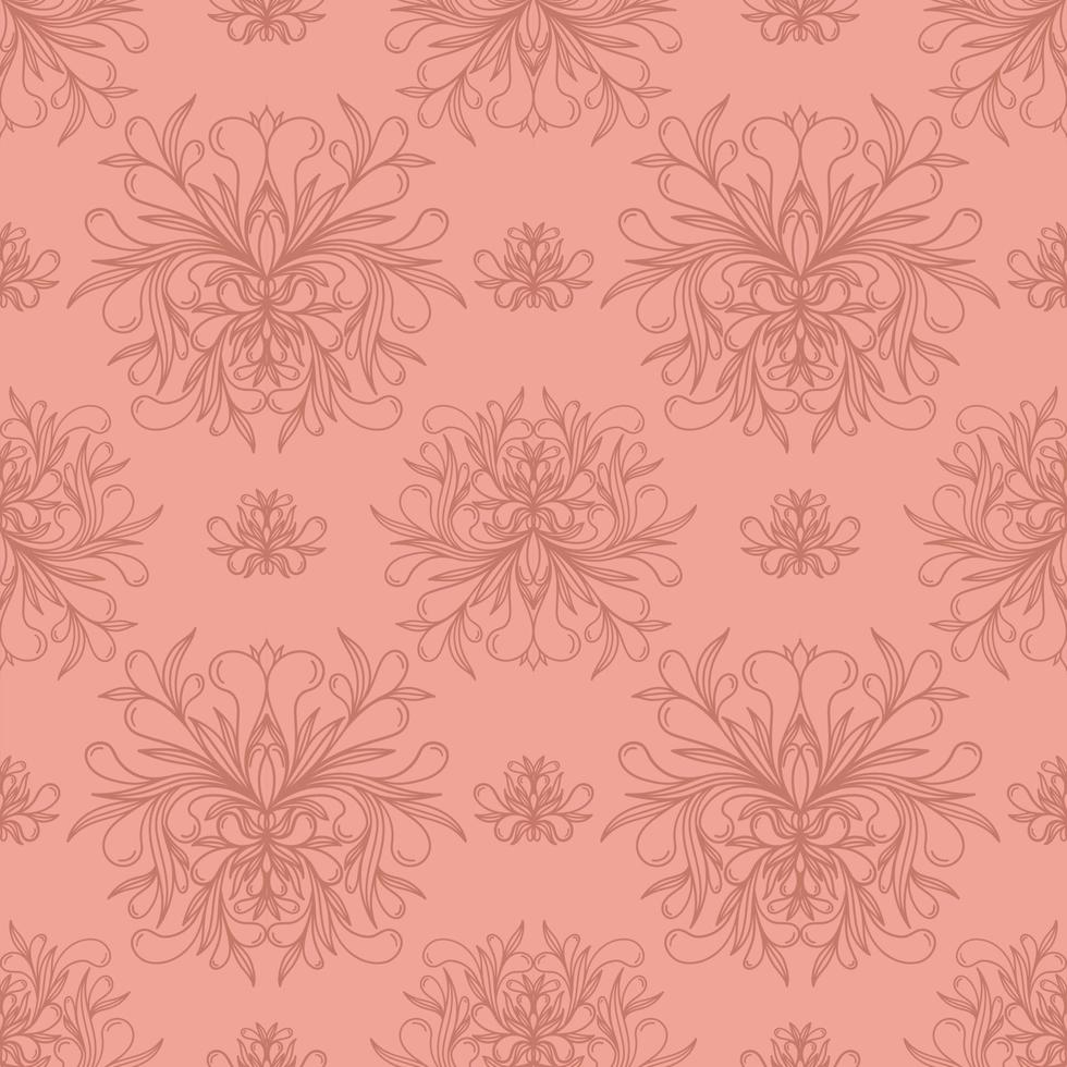 Pink seamless background with red elements vector