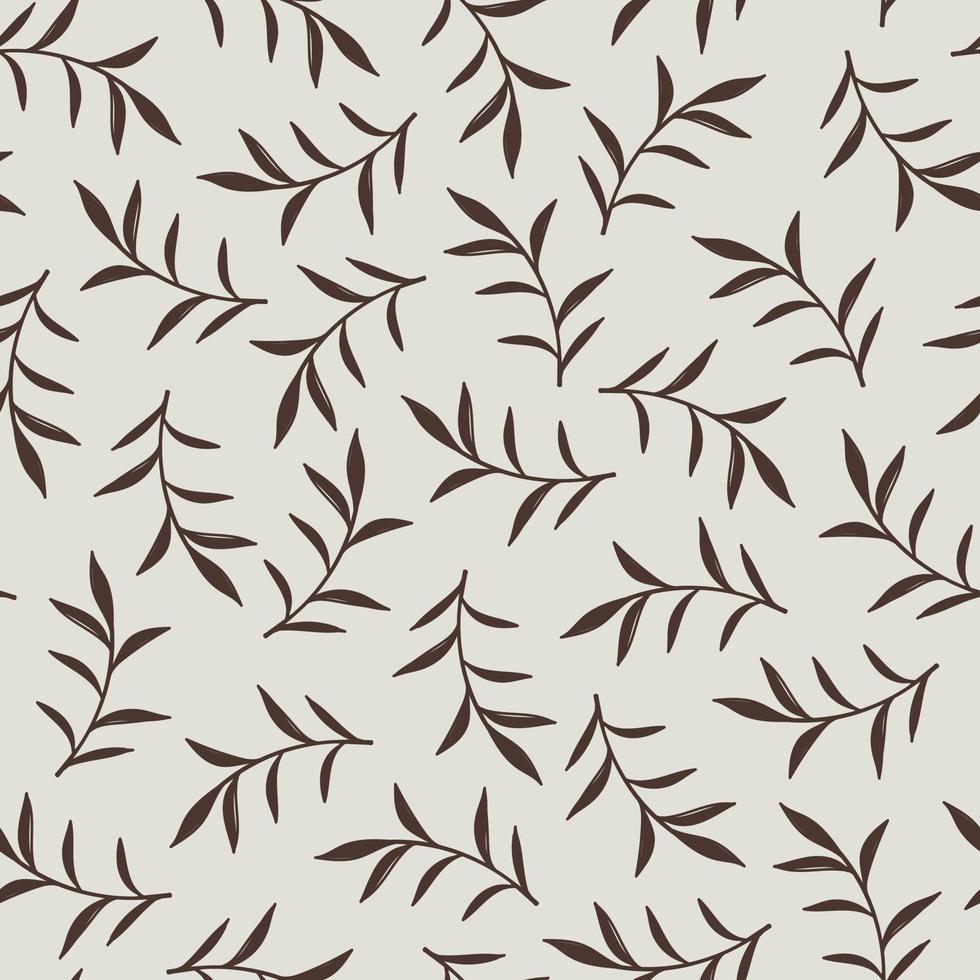 papel pintado beige con ramitas marrones pintadas vector