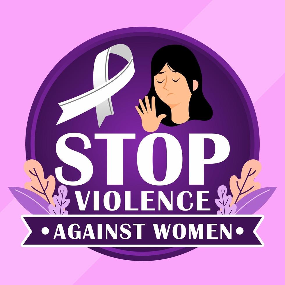 Stop giving violence to women vector
