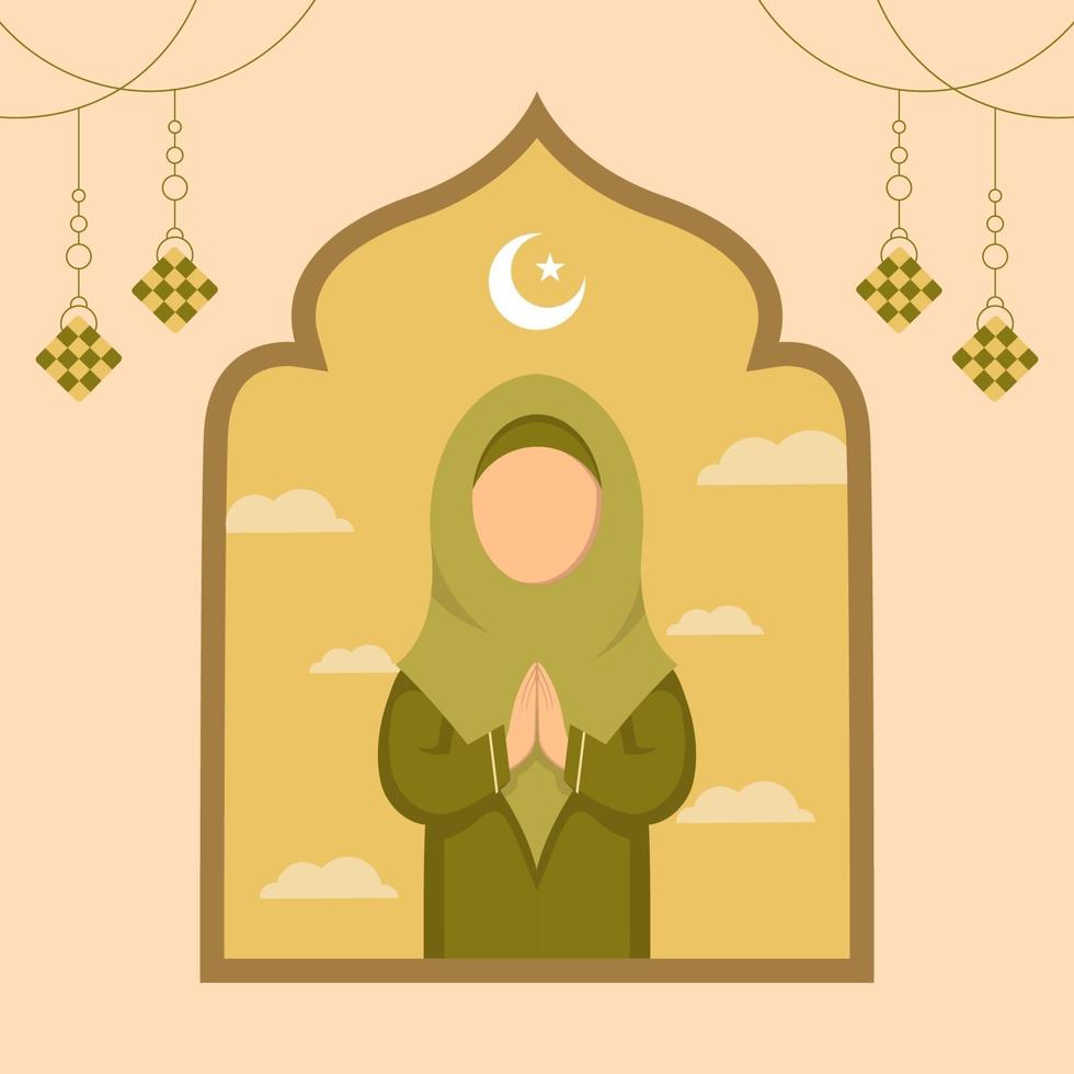 tarjeta de felicitación de ramadan kareem mubarak vector