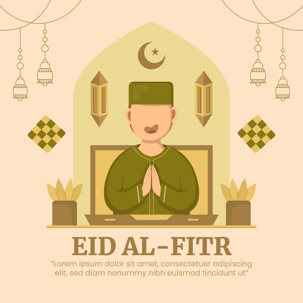 eid al-fitr tarjetas de felicitación vector