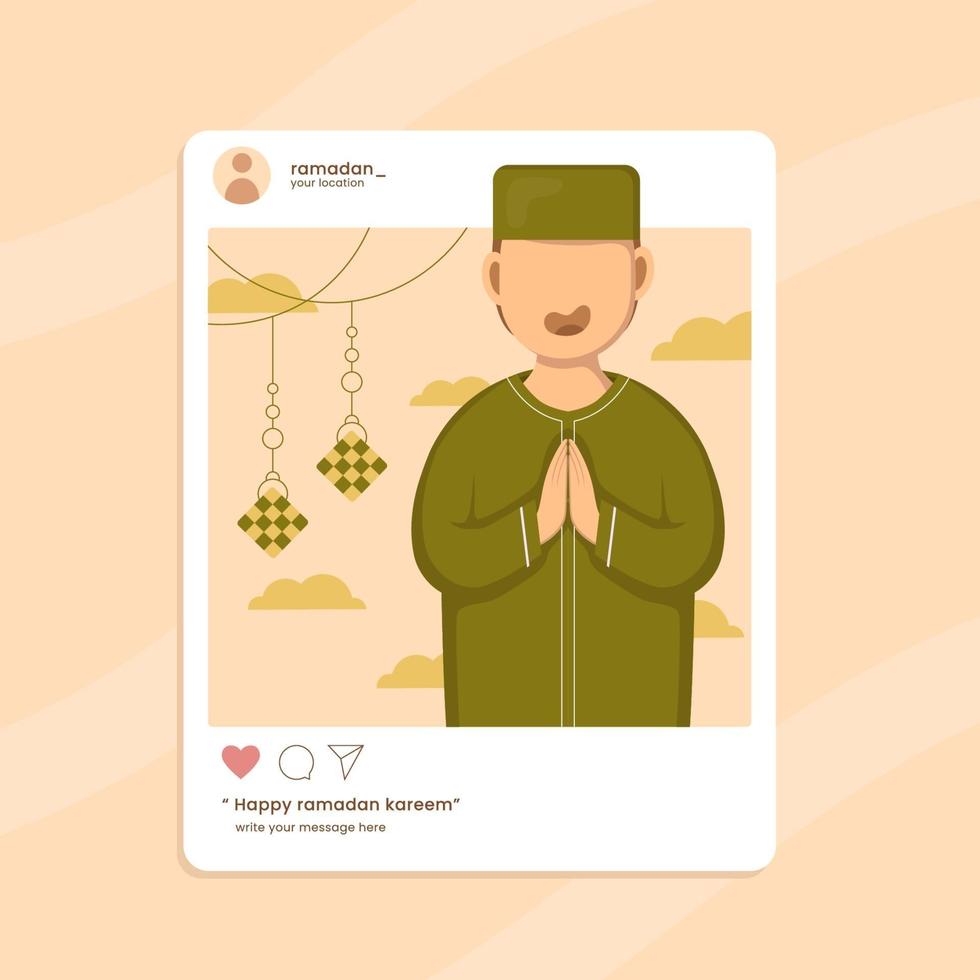 plantilla de redes sociales ramadan kareem mubarak vector