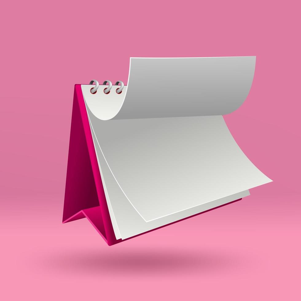 maqueta de calendario sobre fondo rosa. vector